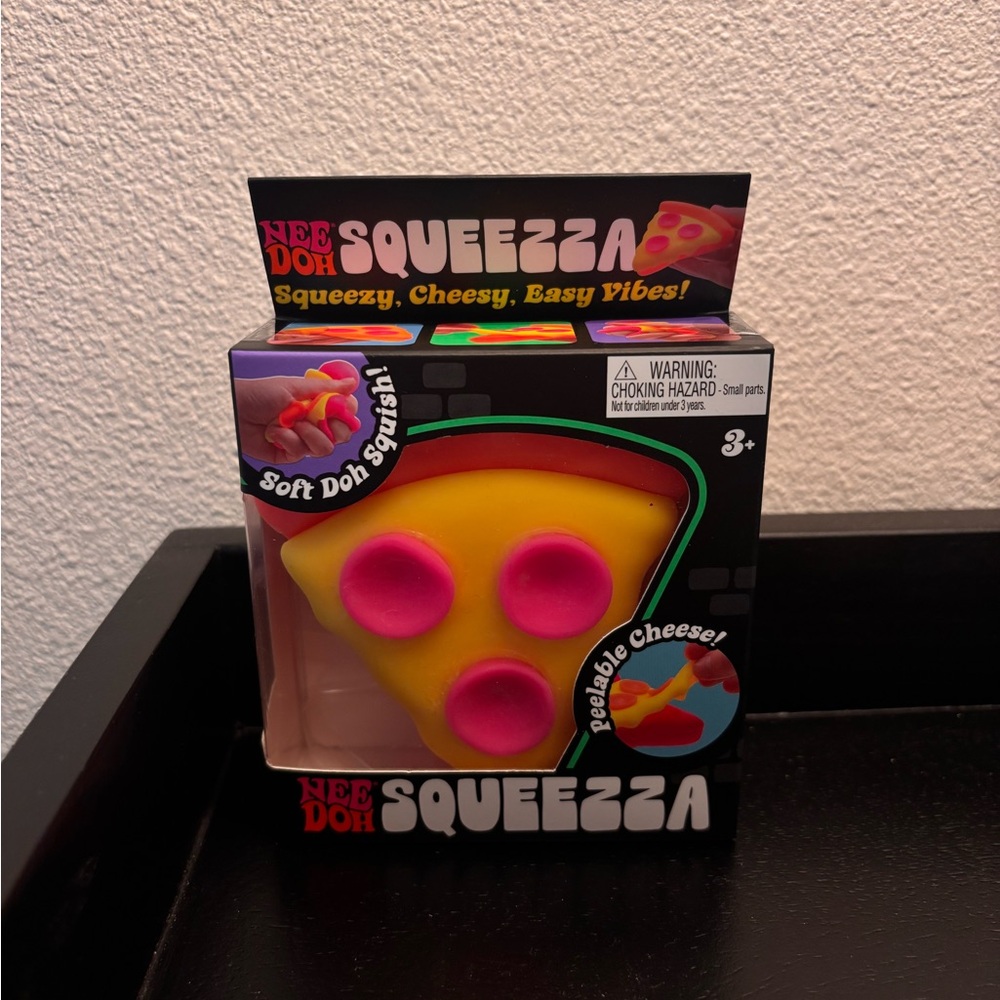 Needoh Pizza Squeezza Yellow & Pink Pizza Stress Toy - Kids Learning Toy